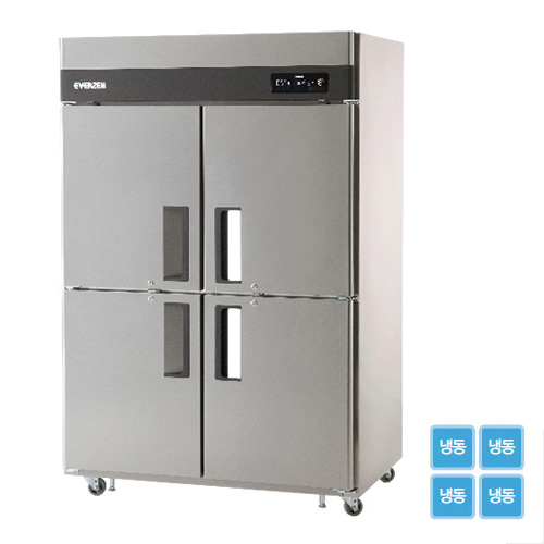 [에버젠] 45BOX 양문형냉동고 UDS-45FIE-SD/간냉식/디지털/올스텐/전후면(유리)문/냉동용